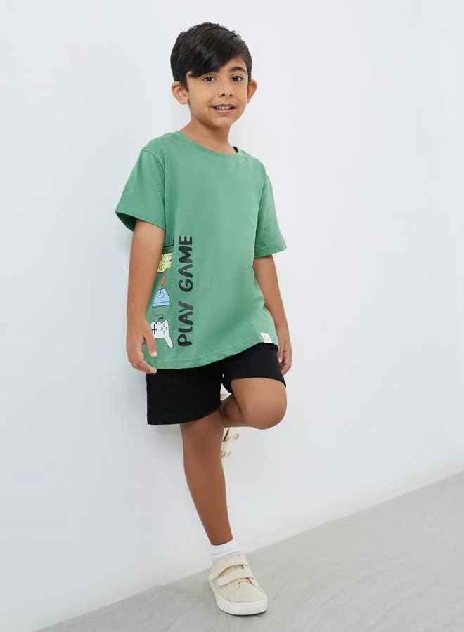 Styli Styli Boys Graphic Round Neck T-Shirt