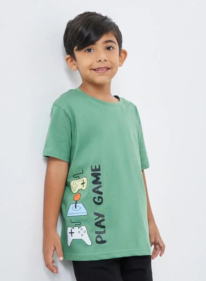 Styli Styli Boys Graphic Round Neck T-Shirt