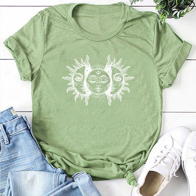 Helios Art Printed in stock Crewneck T-Shirt Cross-border plus size European and American Men's and Women's Trendy Short Sleeve - Image 4