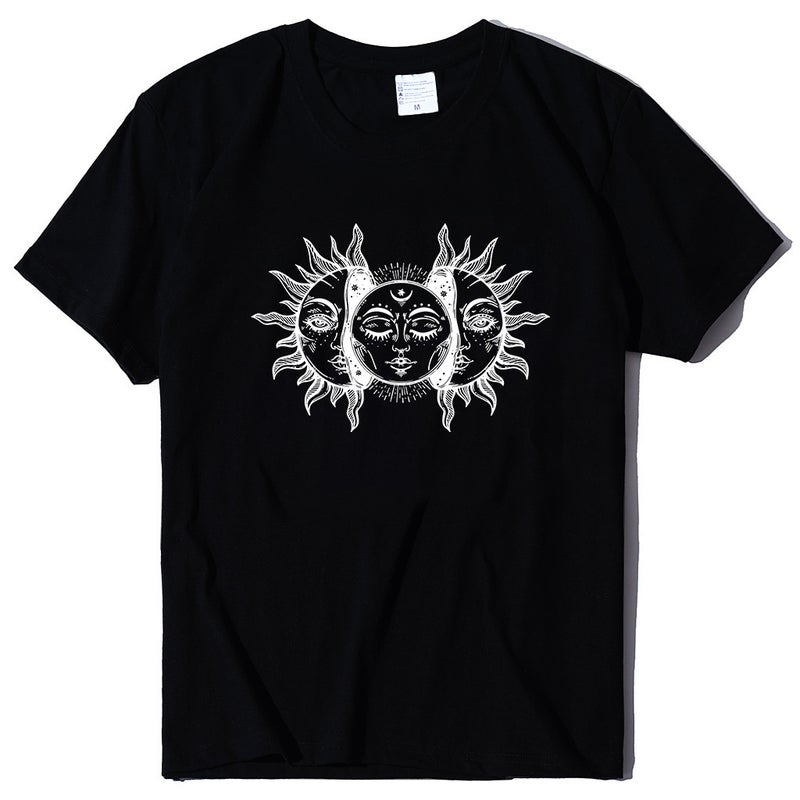 Helios Art Printed in stock Crewneck T-Shirt Cross-border plus size European and American Men's and Women's Trendy Short Sleeve - Image 2