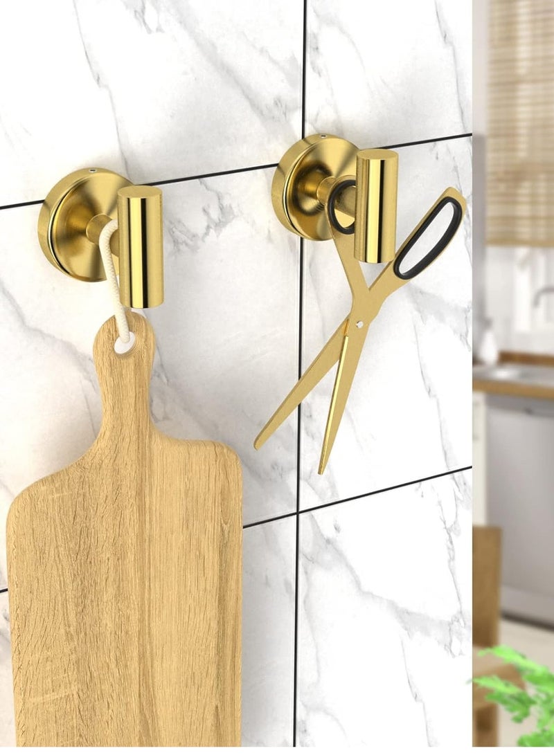CityRiya-Long - Adhesive Hooks Heavy Duty Wall Hooks Towel Hooks Stainless Steel Adhesive Coat Hooks Self Adhesive Holders for Bathroom Door Hanging Clothes Robes Bags - Image 1