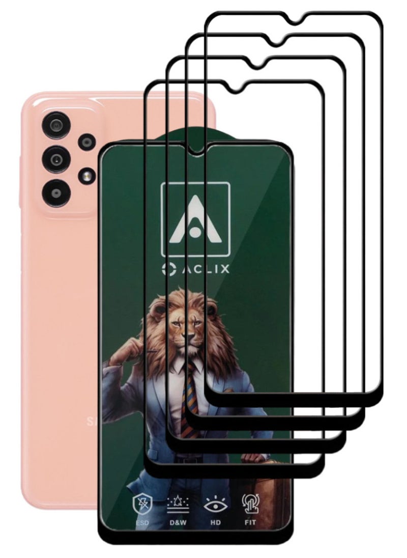 ACLIX 4 Pieces Antistatic ESD Dustproof Premium Quality High Definition Tempered Glass Screen Protector Designed For Samsung Galaxy A23 - Image 1