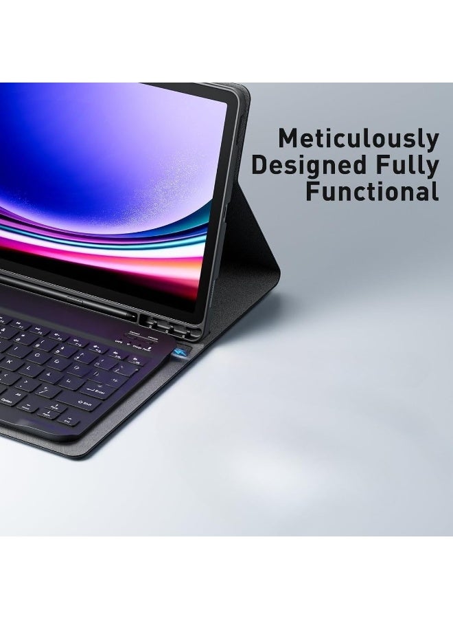 Arabic and English Keyboard Case Compatible with Samsung Galaxy Tab S11 Ultra 14.6'' 2025 (SM-X930/X936B) Slim PU Cover Detachable Wireless Keyboard - Image 4