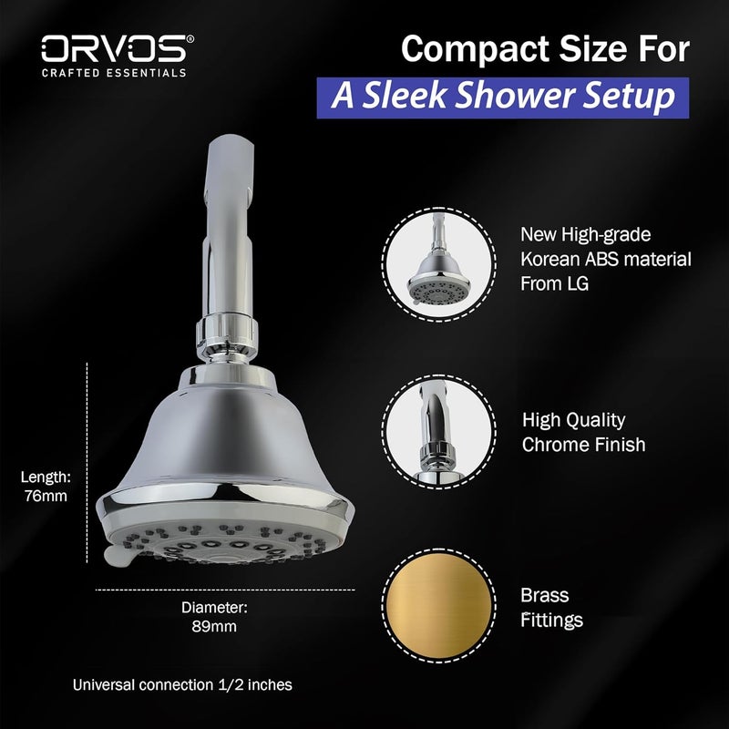 Orvos Overhead multifunction shower 4x4 inches RainMist Chrome plated with high grade Korean ABS material from LG for high end luxury bathrooms set of 1 - Image 4