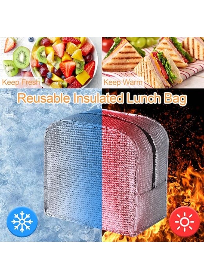 MunKan Insulated Lunch Bag Large Capacity Polyester Handbag - Leakproof Cooler Bag - Reusable Lunch Box for Student,Girl, Boy, Men, Women, Outdoor, Office, Picnic ( Black ) - Image 5
