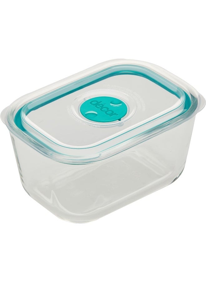 Decor Vent  Seal Glass Oblong Food Container, 600ml Capacity - Image 1