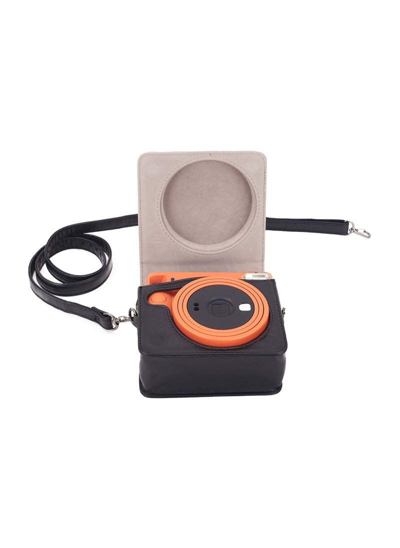 KASTWAVE - KASTWAVE Square SQ1 Case - Protective Case for Fujifilm Instax Square SQ1 Instant Camera - PU Leather Cover with Adjustable Shoulder Strap - Black - Image 1