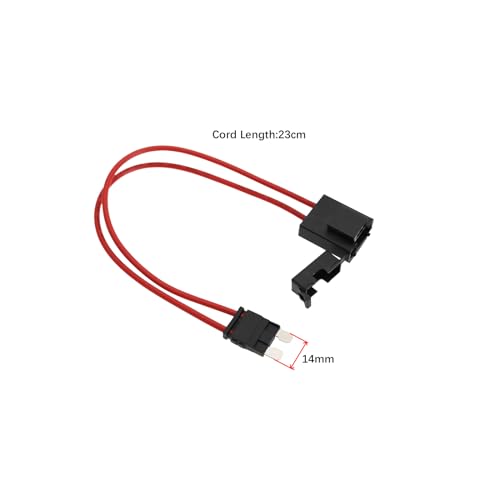 Micro Traders موصل حامل الفيوز للسيارة 2 قطعة 32 فولت 20 أمبير 16AWG سلك ثقيل للتمديد موصل حامل الفيوز الأوسط للمركبة مع 4 قطع فيوز 20 أمبير لـ ATM/APM (23 سم، قياسي) - Image 4