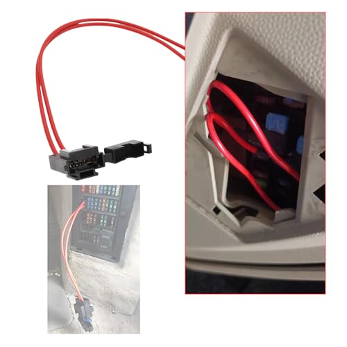 Micro Traders موصل حامل الفيوز للسيارة 2 قطعة 32 فولت 20 أمبير 16AWG سلك ثقيل للتمديد موصل حامل الفيوز الأوسط للمركبة مع 4 قطع فيوز 20 أمبير لـ ATM/APM (23 سم، قياسي) - Image 3