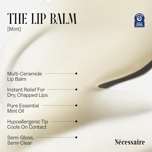 Nécessaire The Lip Balm | Hydrating Lip Balm for Women and Men, Clear, Mint, Multi-Ceramide, Treatment Balm | Instant Relief for Dry, Chapped Lips | Cooling Hypoallergenic Tip | Non-Sticky (0.5 fl oz) - Image 3