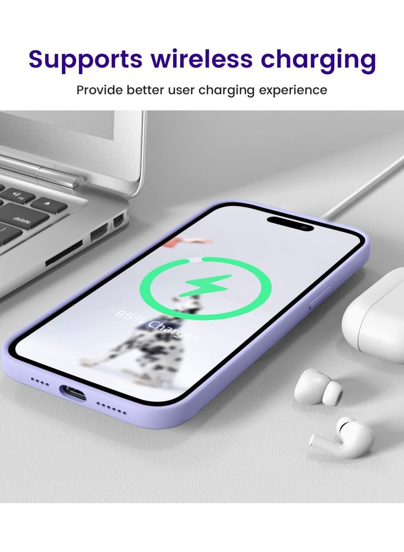 حافظة هاتف iPhone 15 pro ترقية غطاء سيليكون مقاوم للصدمات ومضاد للخدش (VOILET) - Image 3