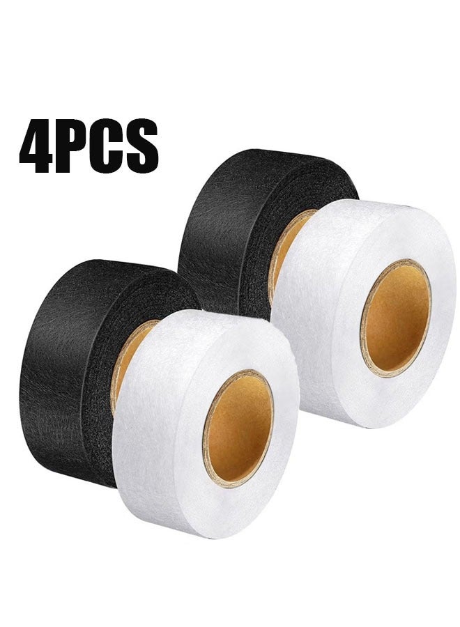 ZVEV 4-Roll Double Sticky Iron-On Fabric Tape, White Iron-On Fabric Tape Heavy Duty Fusible Adhesive Hemming Strip to Repair Curtains Clothes Pants Pillow Case, No Sewing (0.78-inch, 50M) - Image 1