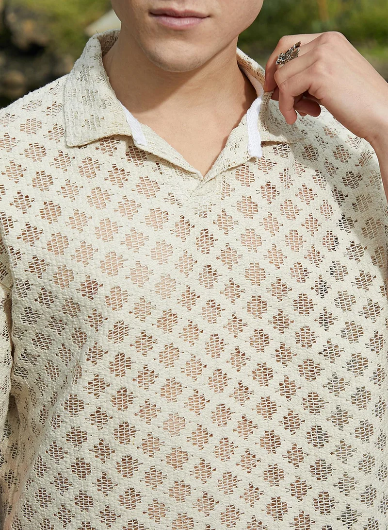 كامبوس سوترا تيشيرت بولو أوفرسايز Off-White Oblique رجالي