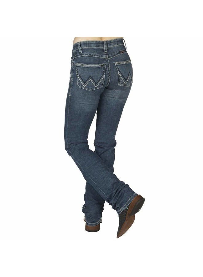 Wrangler Women's Willow Mid Rise Boot Cut Ultimate Riding Jean, Davis, 1W x 32L - Image 1