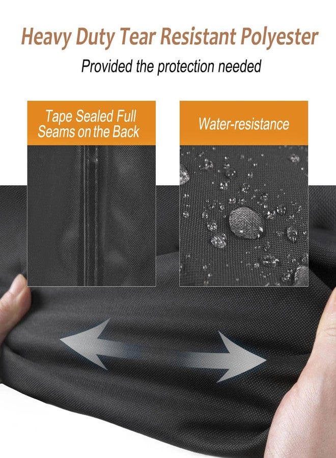 NettyPro غطاء طاولة فناء مستطيل من نيتي برو، مقاس 78 × 52 بوصة، مقاوم للماء، غطاء طقم أثاث خارجي لطاولة الطعام والكراسي المستطيلة، أسود - Image 2