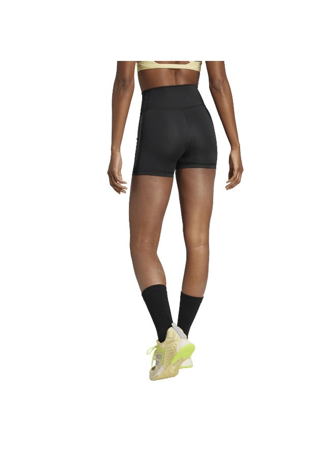 Adidas Adidas Opt 3S 1/4 W Black Training Tights For Women - Image 3