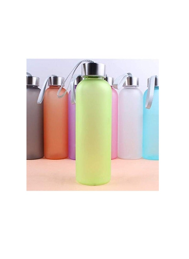 500ml BPA Free Plastic Water Bottle with Silver Lid Leakproof Water Bottle for Travel, Fitness, Outdoor Sports, Home, School, Gym, Yoga
