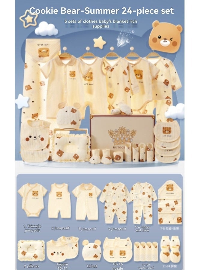 بيوينتي 24PCS مجموعة هدايا الأطفال حديثي الولادة ، مجموعة هدايا Layette حديثي الولادة ، مجموعة ملحقات ملابس الأطفال للأولاد والبنات ، القطن الممتاز. - Image 1