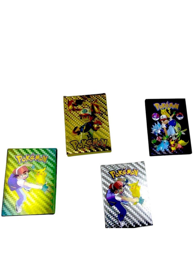 مجموعة بطاقات التداول بوكيمون 4 علبة تحتوى العلبة على 25 قطعة بطاقات 100 بطاقة سلسلة متنوعة مع بطاقات ذهبية نادرة