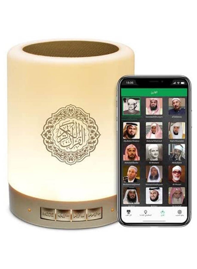 Portable Bluetooth Quran Speaker with Touch Lamp – Rechargeable Islamic Quran Speaker with LED Night Light, Wireless Audio Player, MP3 Recitation & Remote Control for Home - Image 4