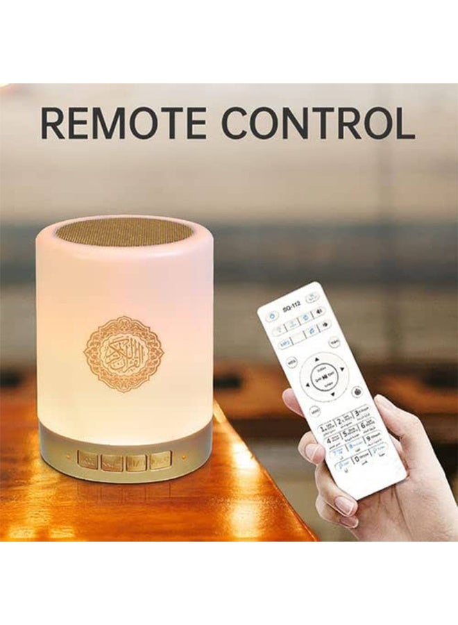 Portable Bluetooth Quran Speaker with Touch Lamp – Rechargeable Islamic Quran Speaker with LED Night Light, Wireless Audio Player, MP3 Recitation & Remote Control for Home - Image 5