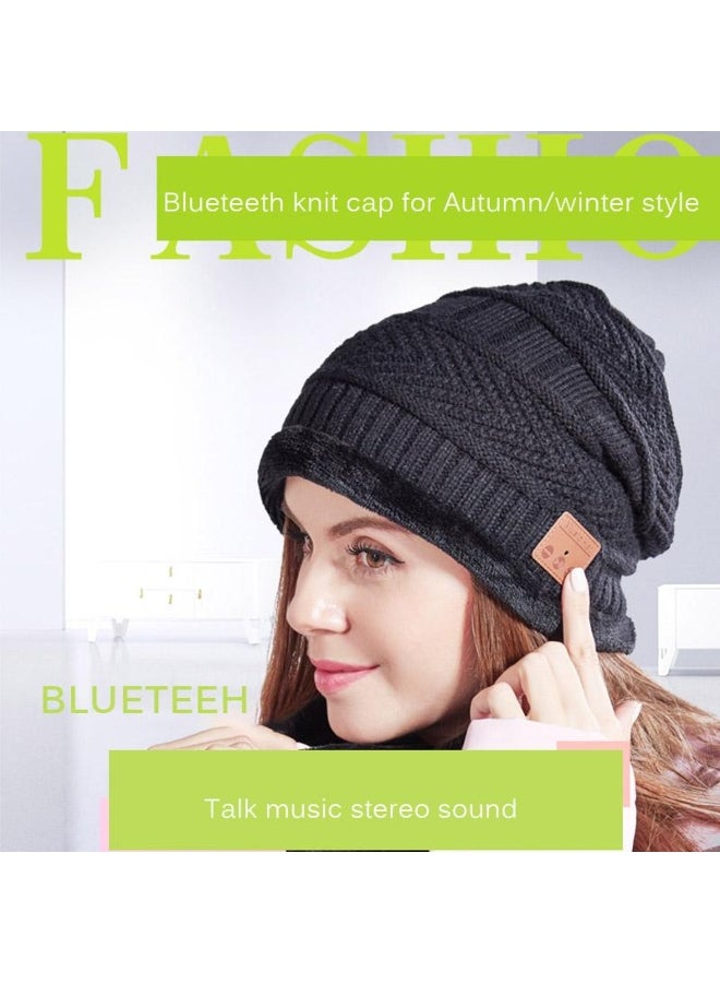 Bluetooth Beanie Hat With Scarf Bluetooth Rechargeable Knit Cap With Wireless Hands Free Head Hat Winter Running Tool For Men And Women  - Image 5