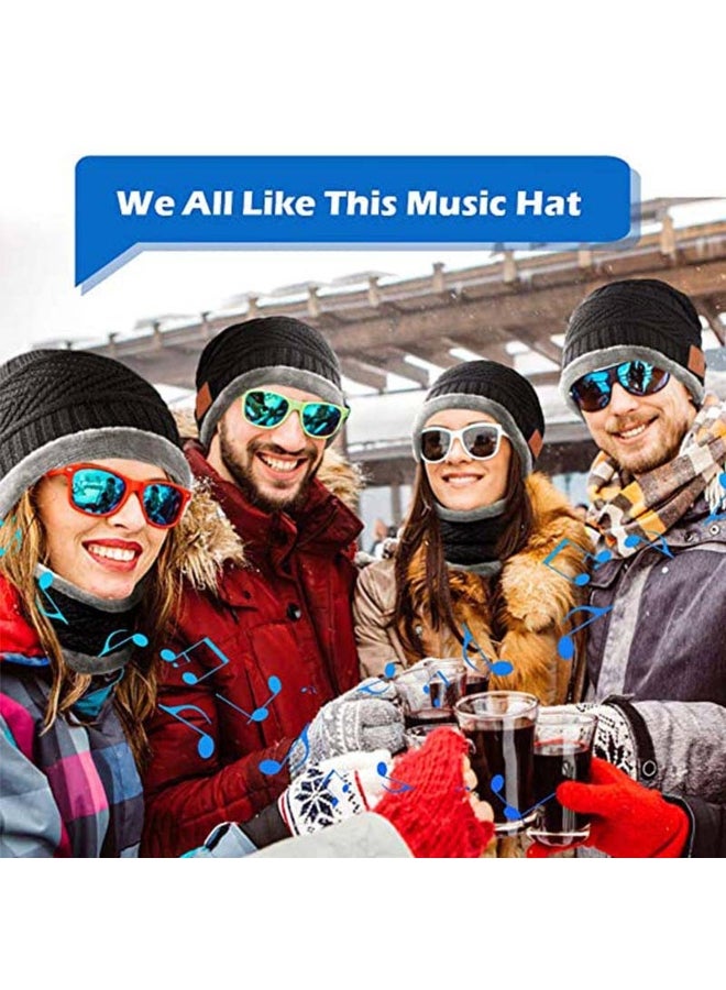 Bluetooth Beanie Hat With Scarf Bluetooth Rechargeable Knit Cap With Wireless Hands Free Head Hat Winter Running Tool For Men And Women  - Image 4