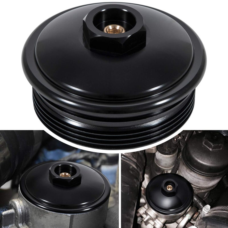 Fuel Filter Cap For Ford 60L Powerstroke Diesel 20032007 F250 F350 F450 F550 F650 F750 Excursion E150 E250 E350 E450 Billet Aluminum Black