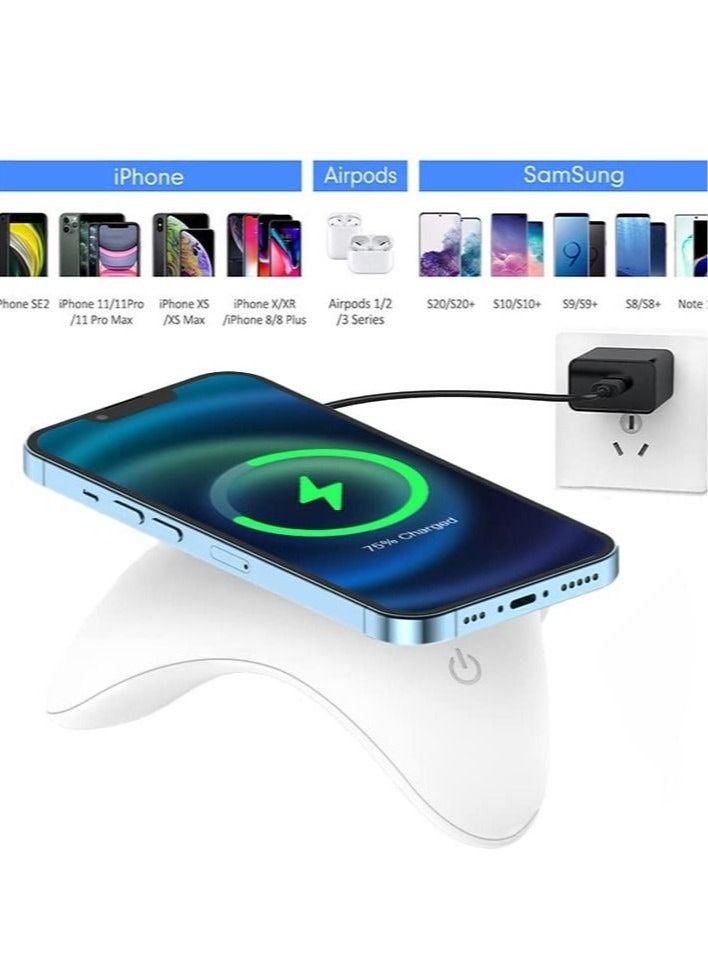 Captaintech Wireless Charger, 15W Fast Wireless Charging Stand, Wireless Charger Compatible with iPhone 13/12 /11Pro Max/XR/XS/X/8 Plus,Galaxy S21/S20/S10/S9/S8/Note 20/10, Google, LG,etc - Image 2