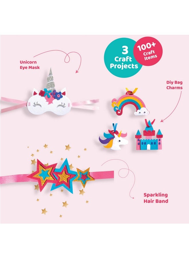 jackinthebox Unicorn Themed Arts and Crafts for Girls, 3 Activities-in-1, Best Girl Gift for Ages 5 6 7 8 9 10 Years, Includes Beautiful Felt and Foam Embellishments… - Image 2