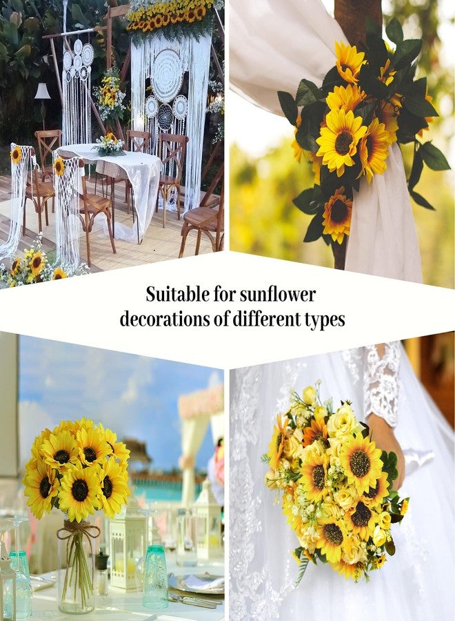 Leftover Faux Flowers in Vase,Artificial Sunflower Bouquets in Vase,Silk Fake Flowers with Vase,Table Centerpieces for Dining Room - Image 4