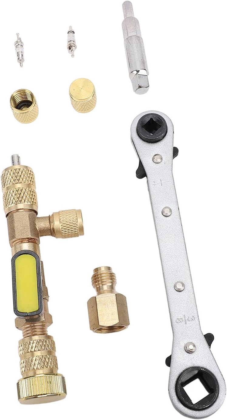 Valve Core Remover Tool with Dual Size SAE 1/4in and 5/16in, Valve Core Remover Installer Tool for R22 R12 R407 R410 R404 R32 AC System, Brass Dual Head Valve Core (34pc Set) - Image 5