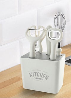 Perfii 6PCS Kitchen Peeler Set with Bottle Opener, Stirrer, Fruit Knife, Scissors and Stylish Storage Base with Anti-Slip Handle Base Kitchen Gadget Essential  - Image 2