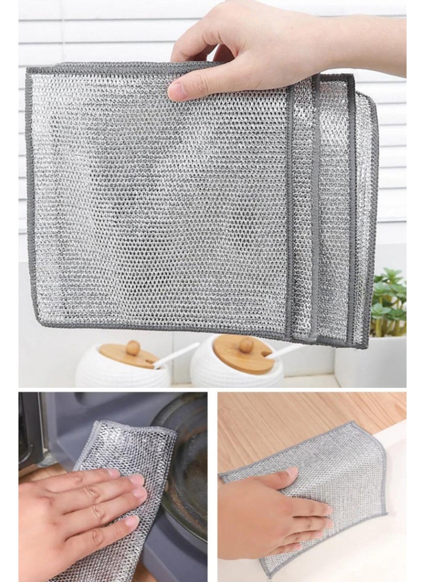 Yayke - Double Layer Multi-Purpose Wire Cloth Microfiber Inox Cloth Wire Dish Cloth - Image 1