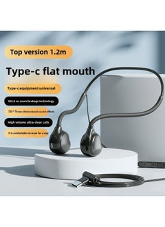 Computer Wired Headphones Not In Ear Non-Bone Conduction Ear-Hanging Desktop Notebook Painless Headset For Long-term Wear-Color:Newly Upgraded Top Model  Suitable For Android Phones, Tablets/apple 15-16 Mobile Phones And Ipads