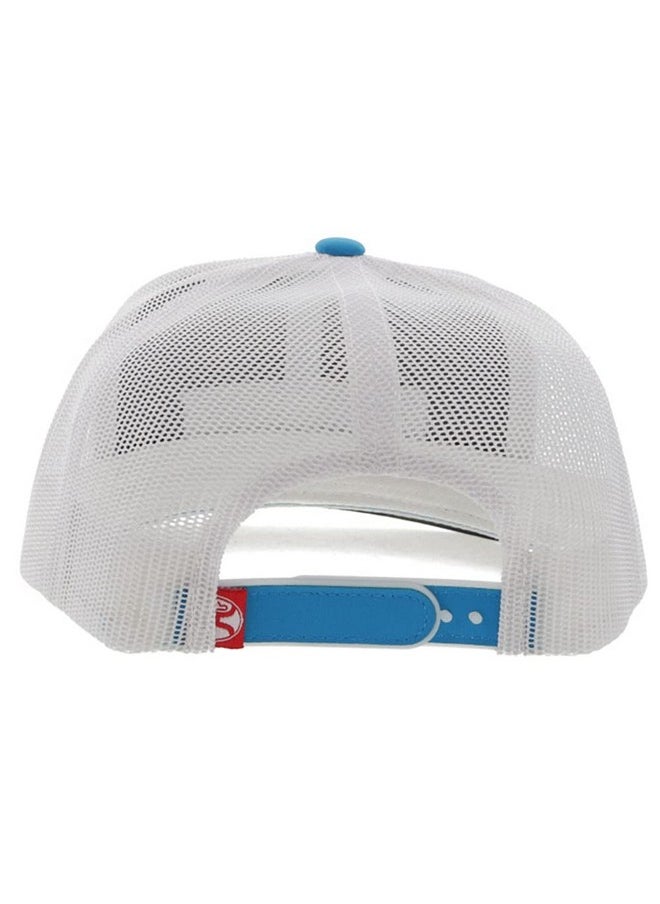 HOOEY Lock Up Adjustable Snapback Mesh Back Trucker Hat (Blue/White)  - Image 3