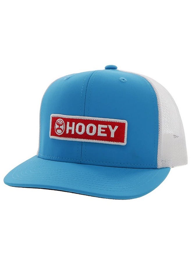 HOOEY Lock Up Adjustable Snapback Mesh Back Trucker Hat (Blue/White)  - Image 1