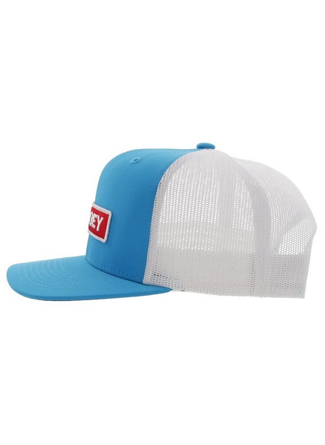 HOOEY Lock Up Adjustable Snapback Mesh Back Trucker Hat (Blue/White)  - Image 2