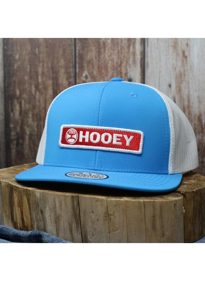 HOOEY Lock Up Adjustable Snapback Mesh Back Trucker Hat (Blue/White)  - Image 4