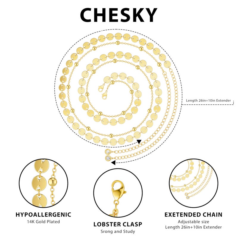 CHESKY Waist Beads for Women, Dainty 14k Gold Plated Waist Chain Gold Chain Belt for Womens Simple Body Chain Jewelry Belly Chain Beach Accessories Gold Jewelry for Women Gifts Rave Coachella Outfits for Womens - Image 5