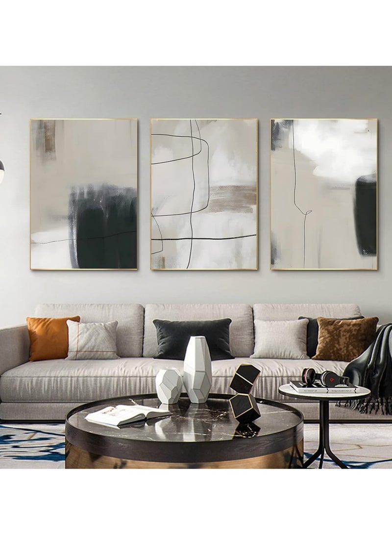Today Idea Neutral Wall Art Painting Extra Abstract Wall Art Geometric Abstract Art Print Modern Line Painting Black and Beige Painting Black and White Abstract Print Neutral Minimalist Print 16x24inch No Frame  - Image 1