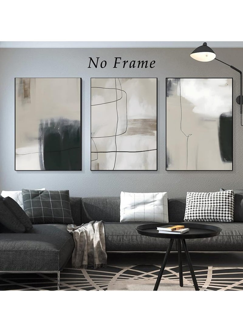 Today Idea Neutral Wall Art Painting Extra Abstract Wall Art Geometric Abstract Art Print Modern Line Painting Black and Beige Painting Black and White Abstract Print Neutral Minimalist Print 16x24inch No Frame  - Image 2