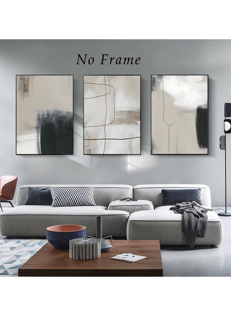 Today Idea Neutral Wall Art Painting Extra Abstract Wall Art Geometric Abstract Art Print Modern Line Painting Black and Beige Painting Black and White Abstract Print Neutral Minimalist Print 16x24inch No Frame  - Image 3