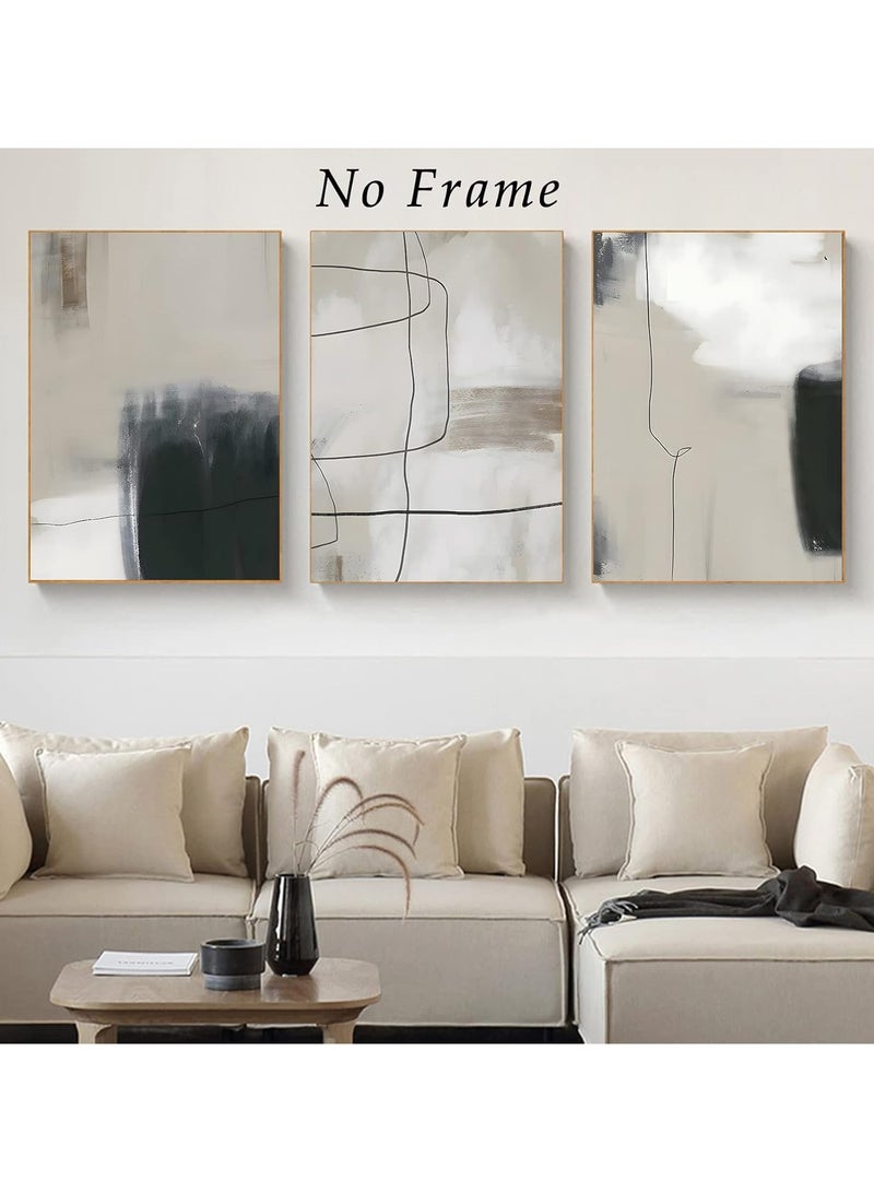 Today Idea Neutral Wall Art Painting Extra Abstract Wall Art Geometric Abstract Art Print Modern Line Painting Black and Beige Painting Black and White Abstract Print Neutral Minimalist Print 16x24inch No Frame  - Image 4