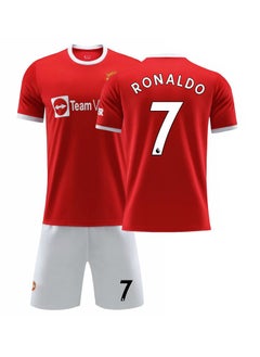 2021-2022 Season Red Devils Home Football Jersey RONALDO #7 Football Jersey/Shorts Gift Set Kids Sizes & Adult Sizes for Fans & Friends