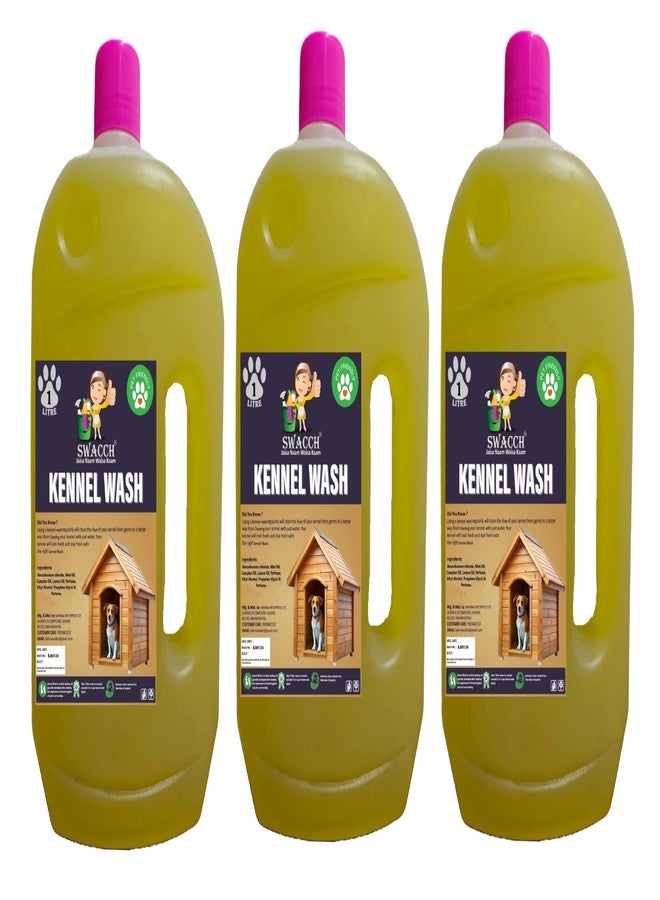 swacch Kennel Wash (1 Litre) (Pack of 3) Lemon I Pet Stain & Odour Remover I Pet Floor Cleaner Liquid I Dog and Cat Friendly - Image 1
