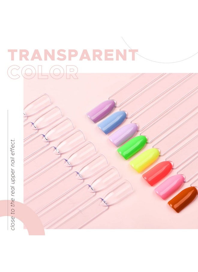 AZUREBEAUTY AZUREBEAUTY 150 Pcs Clear Nail Color Sticks, Fan Shape Nail Art Polish Display Tips, False Nail Sample Sticks, Nail Practice Color Display, Transparent Polish Board  - Image 3