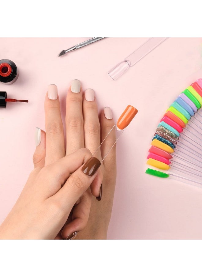 AZUREBEAUTY AZUREBEAUTY 150 Pcs Clear Nail Color Sticks, Fan Shape Nail Art Polish Display Tips, False Nail Sample Sticks, Nail Practice Color Display, Transparent Polish Board  - Image 4