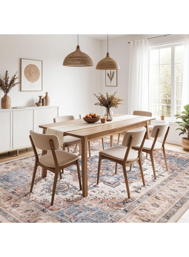 كيلا سجادة عصرية لغرفة المعيشة، غرفة النوم، سجادة المدخل، سجادة ناعمة مانعة للانزلاق، سجادة داخلية، سجادة بنقشة تجريدية قابلة للغسل (بني/ذهبي، 160 × 230 سم) - Image 5