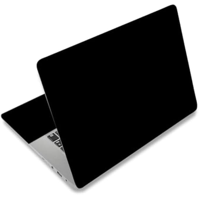 rayihni 12.1 13 13.3 14 15 15.4 15.6 ملصق جلد لابتوب، جلد فينيل رائع لأجهزة النوت بوك، غطاء ديكور لابتوب بلون موحد عالمي، واقي فني مقاوم للماء I أسود - Image 1